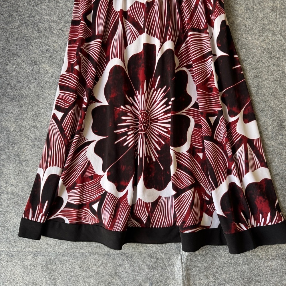 Vintage Y2K 2000 Floral Red Black White Cocktail Summer Dress Size Large - Picture 7 of 14